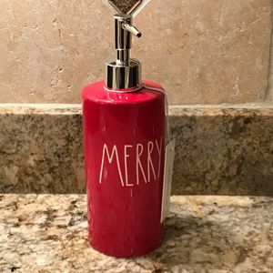 Rae Dunn Red MERRY Soap Dispenser Bathroom